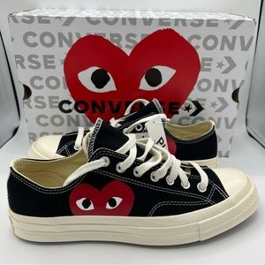NWB Converse Chuck Taylor All-Star 70s Ox Comme des Garcons PLAY Black Sneakers